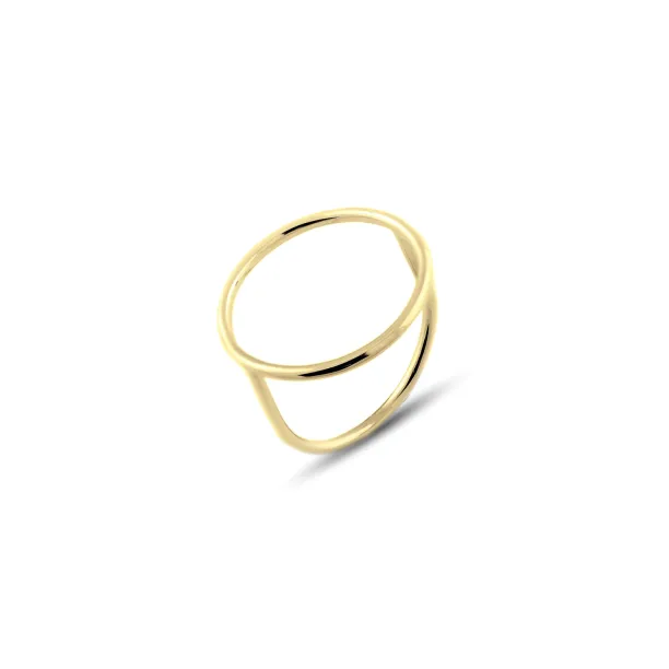 Minimalistic gold ring with the circle NORE Image