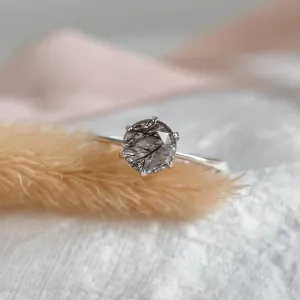 Rutile quartz gold ring OLLY Thumbnail