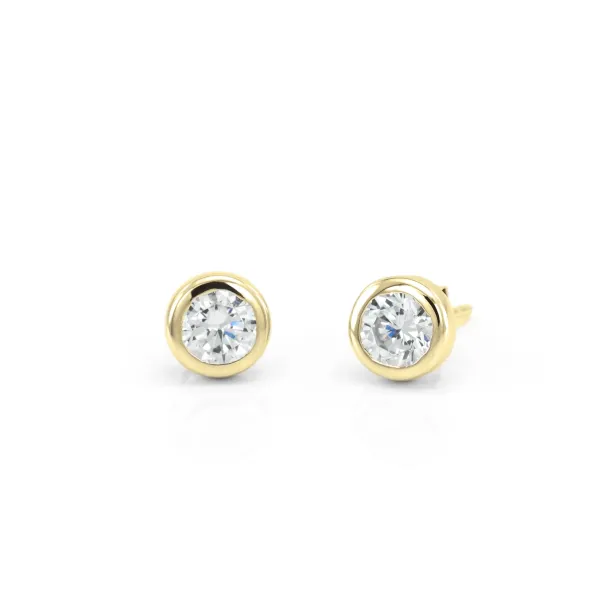 Simple gold earring with diamonds KLOFTA Image