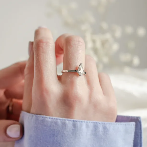 Original engagement ring with kite moissanite DOMITIA Image