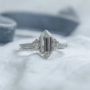 Luxury engagement ring with hexagon moissanite KENT Thumbnail