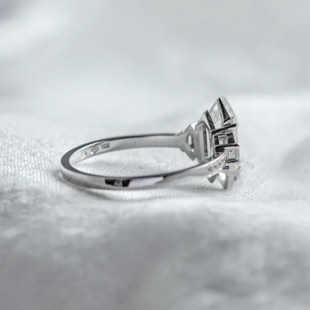 Luxury engagement ring with hexagon moissanite KENT Image