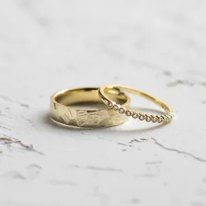 Original wedding rings with diamonds PAIR
