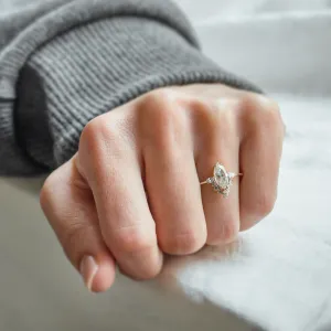 Luxury engagement ring with marquise moissanite and side moissanites ANNIE Thumbnail