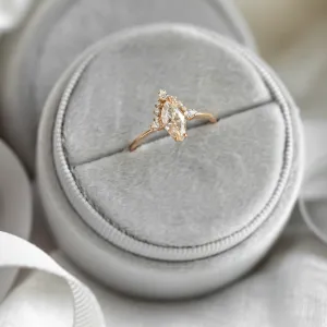 Luxury engagement ring with marquise moissanite and side moissanites ANNIE Thumbnail