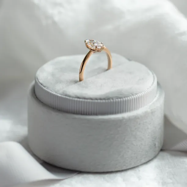 Marquise shaped moissanite engagement ring LOUISA Image