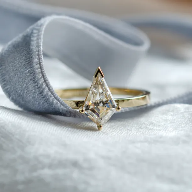 Simple engagement ring with kite moissanite DOMICUS Image