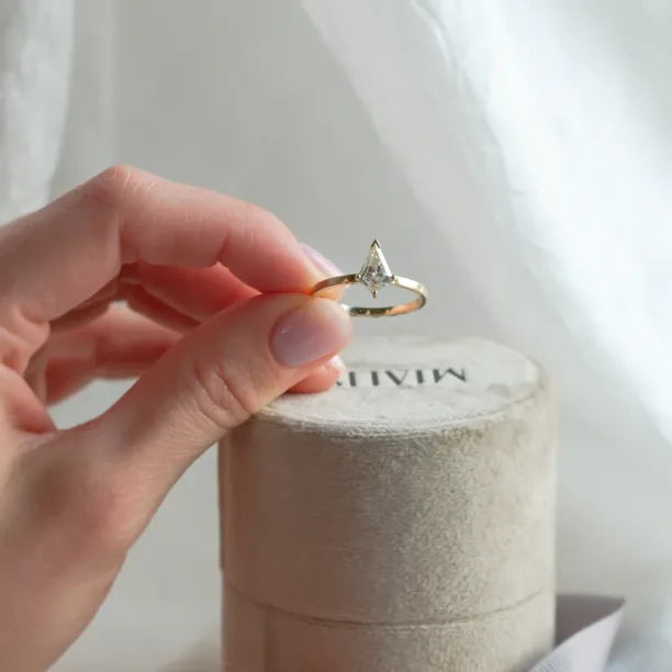 Simple engagement ring with kite moissanite DOMICUS Image