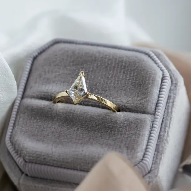 Simple engagement ring with kite moissanite DOMICUS Image