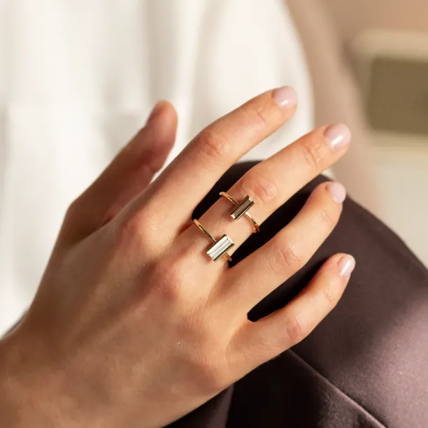 Unique baguette moissanite engagement ring KATY Image