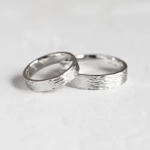 Unusual wedding bands with woodbark surface BRANCH Thumbnail