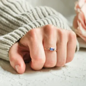 Modern ring with emerald sapphire and diamonds EUDE Thumbnail