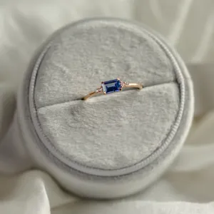 Modern ring with emerald sapphire and diamonds EUDE Thumbnail