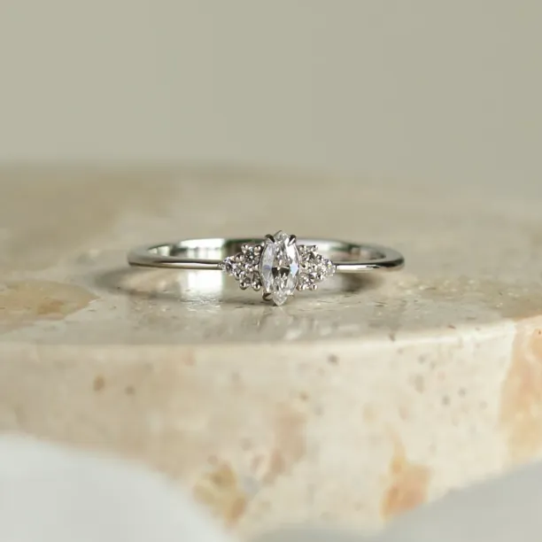 Romantic engagement ring with diamonds MILLIANA Image