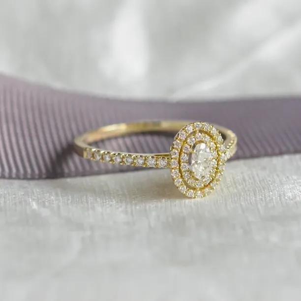 Double halo engagement ring with moissanites ELEANOR Image