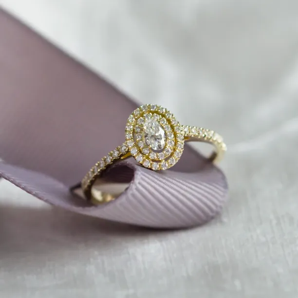Double halo engagement ring with moissanites ELEANOR Image