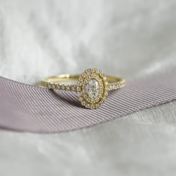 Double halo engagement ring with moissanites ELEANOR Image