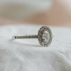 Double halo engagement ring with moissanites ELEANOR Thumbnail
