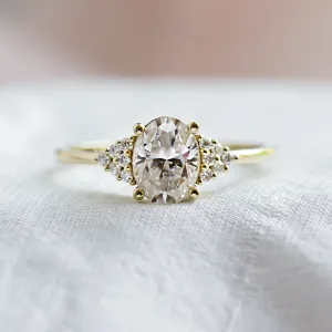 Luxury engagement ring with moissanites JOSEPHINE
