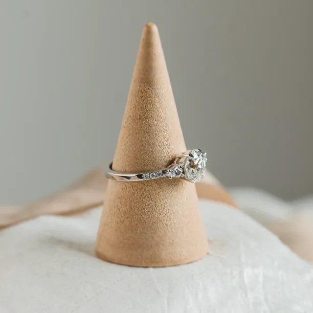 Unusual engagement ring with moissanites MAJESTY Image