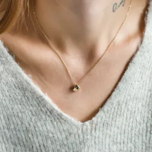Solid gold necklace with faceted pendant RISO Thumbnail