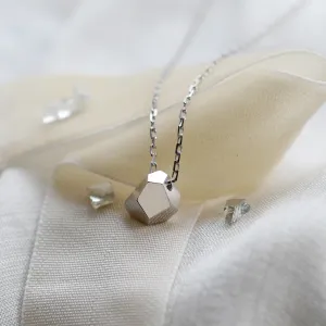 Solid gold necklace with faceted pendant RISO Thumbnail