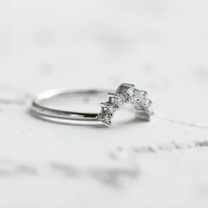 Diamond curved wedding band GEORGIA Thumbnail