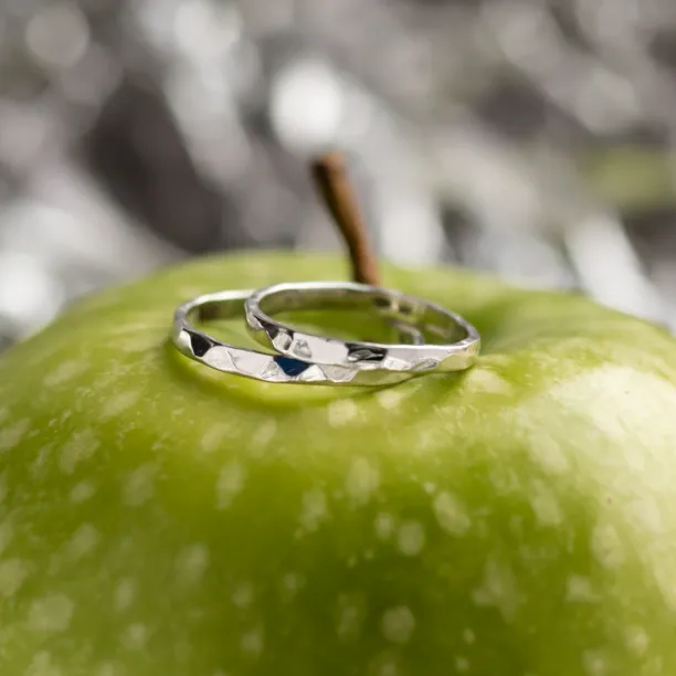 Unusual hammered wedding bands VIOLA Image