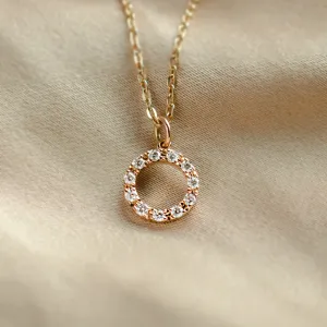 Circle lab-grown diamond necklace REESE