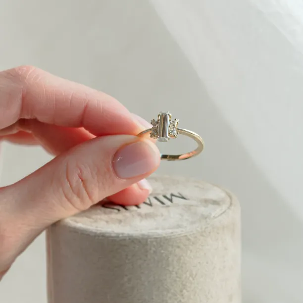 Elegant engagement ring with moissanites BUTTERFLY Image