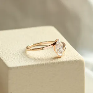 Elegant ring with marquise moissanite CHARLOTTE Thumbnail