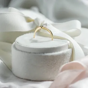 Elegant ring with marquise moissanite CHARLOTTE Thumbnail