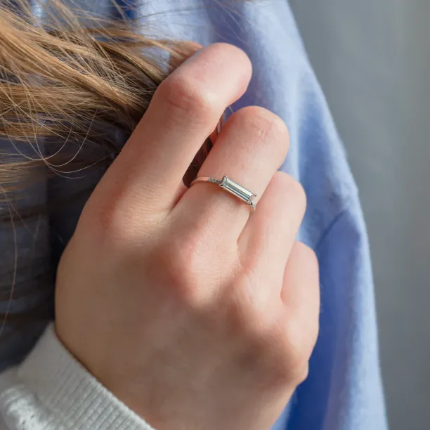 Gold ring with baguette moissanite CASSIOPEIA Image