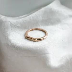 Gold ring with baguette moissanite in art deco style LIA Thumbnail