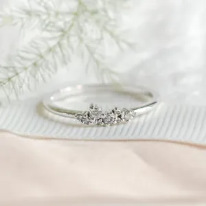 Gold ring with salt and pepper diamonds CLUSTER