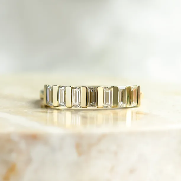 Unique baguette cut moissanite ring VANELLE Image