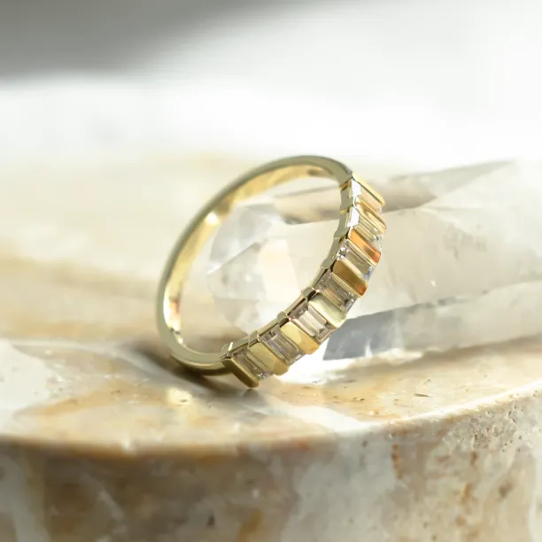 Unique baguette cut moissanite ring VANELLE Image