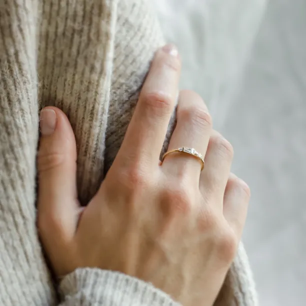 Unique tapered baguette moissanite ring  LUMI Image