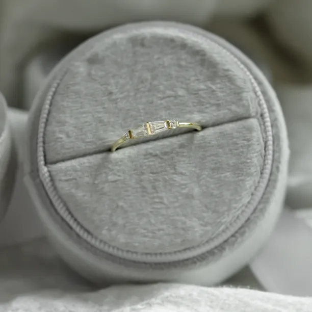 Unique tapered baguette moissanite ring  LUMI Image