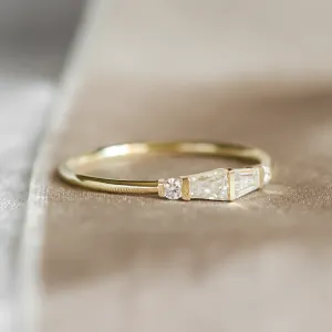 Unique tapered baguette moissanite ring  LUMI Thumbnail