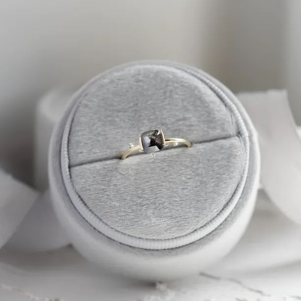 Cluster salt and pepper diamond ring WINNIE Image