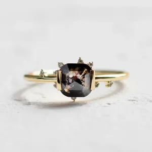 Cluster salt and pepper diamond ring WINNIE