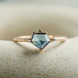 Gold ring with asymmetric sapphire SIGNIFICA Thumbnail
