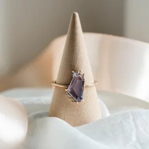 Gold ring with natural sapphire in violet colour SUZANNE Thumbnail