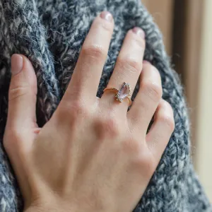 Gold ring with natural sapphire in violet colour SUZANNE Thumbnail