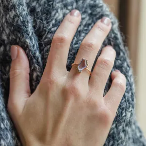 Gold ring with natural sapphire in violet colour SUZANNE Thumbnail