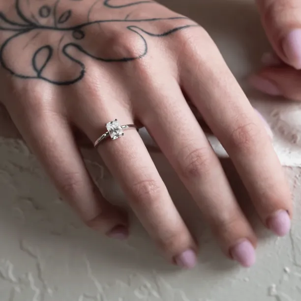 Minimalist engagement ring with moissanite BAGI Image