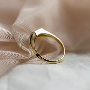 Gold atypical ring with asymmetric pink sapphire EDITH Thumbnail