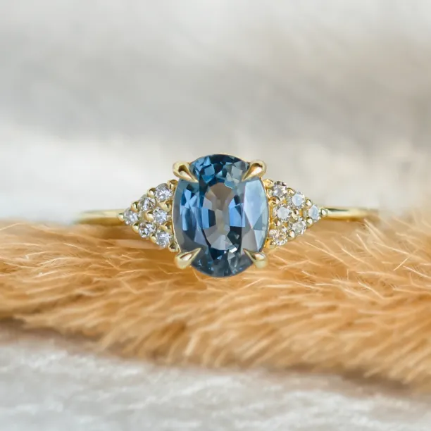 Blue sapphire and diamond engagement ring STEFANIE Image