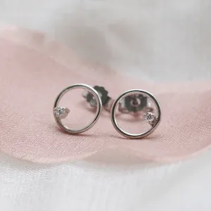 Gold karma earrings with diamonds GARURASANA Thumbnail